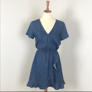 J. Crew Mercantile | Chambray Faux Wrap Dress